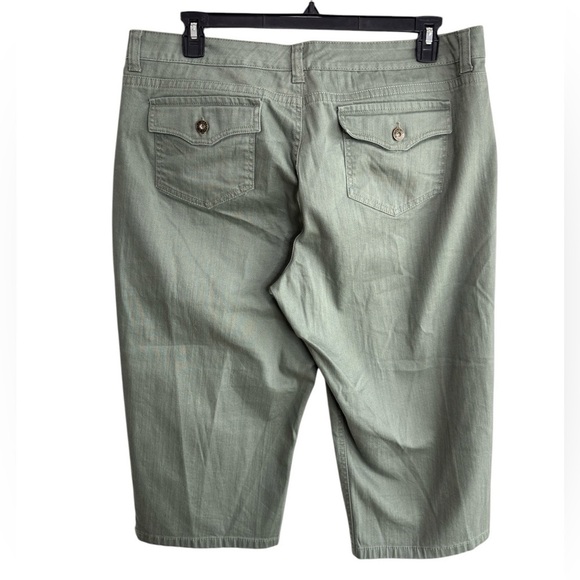 Gloria Vanderbilt Womens Olive Green Jeans Plus Size 18 Capri Stretch Denim - Picture 2 of 13